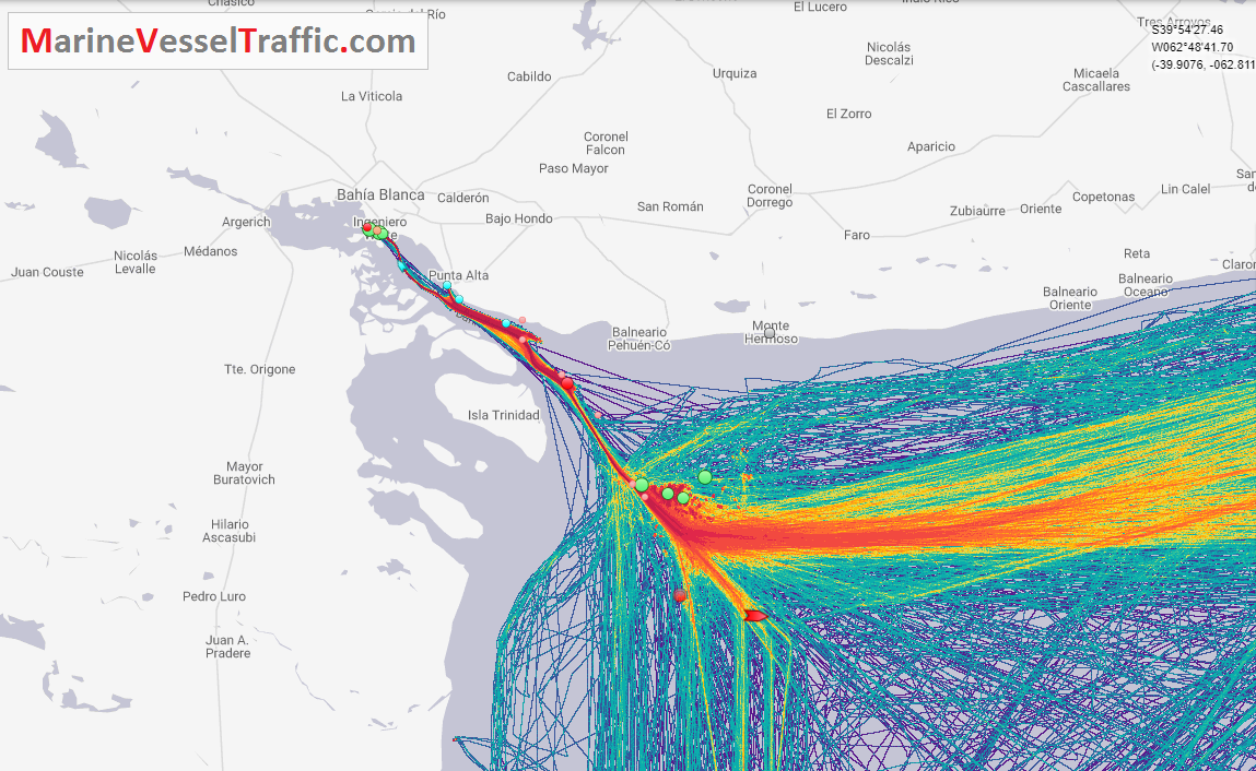 Live Marine Traffic, Density Map and Current Position of ships in BLANCA BAY